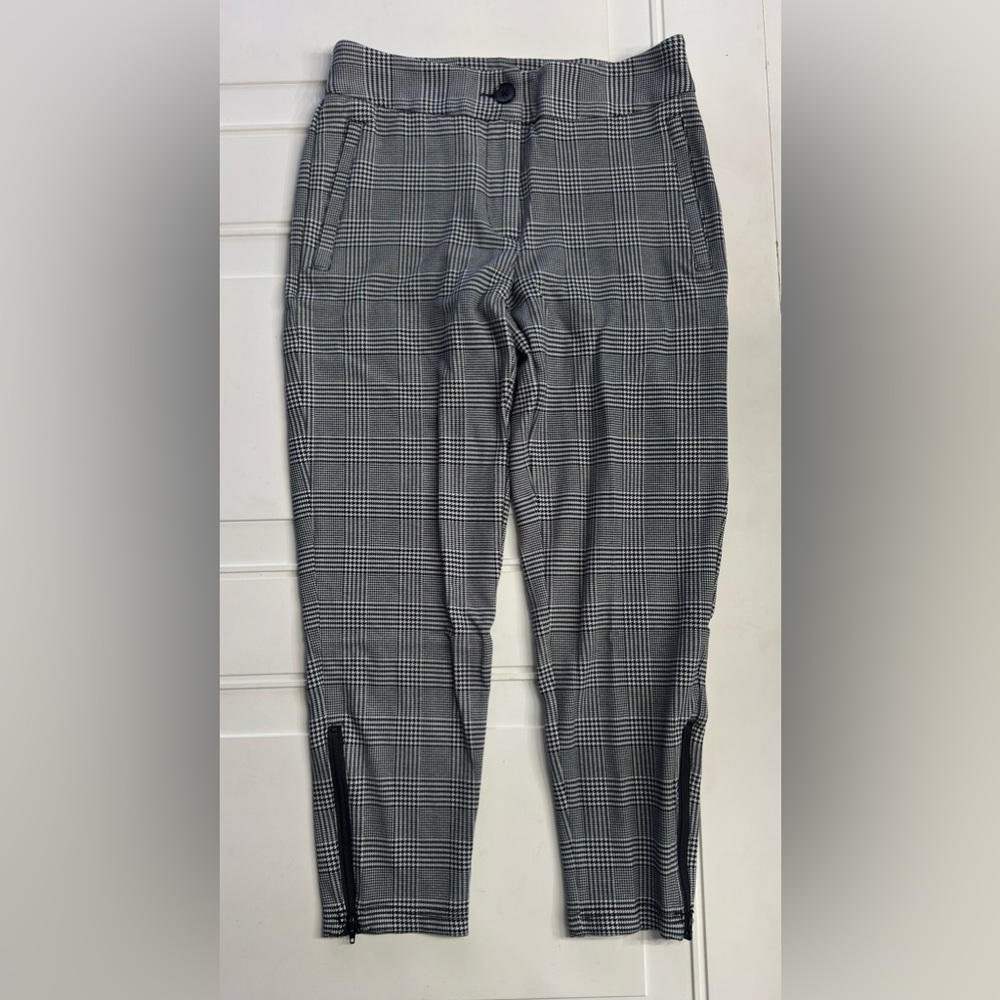 Betabrand Women’s XS Petite Plaid Houndstooth Cropped Dress Yoga Pants Trousers